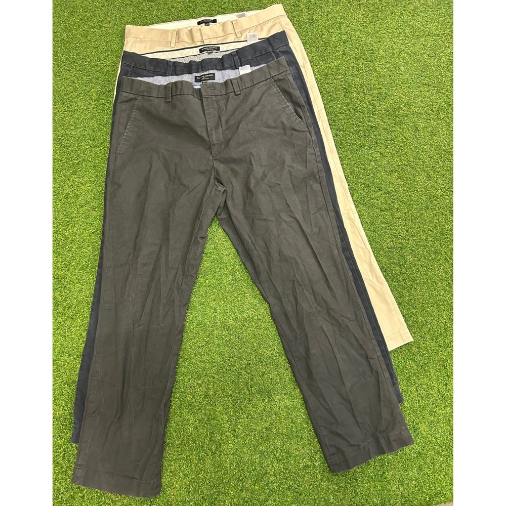 Banana Republic Aiden Chino Mens 36x30 Slim Fit Pants Bundle Grey Navy Tan 3pk